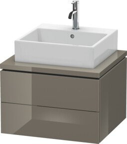Duravit Waschtischunterschrank L-Cube in Hochglanz Weiß mit 2 Schubladen, B: 62 cm, T: 54,7 cm, H: 40 cm - Bild 1