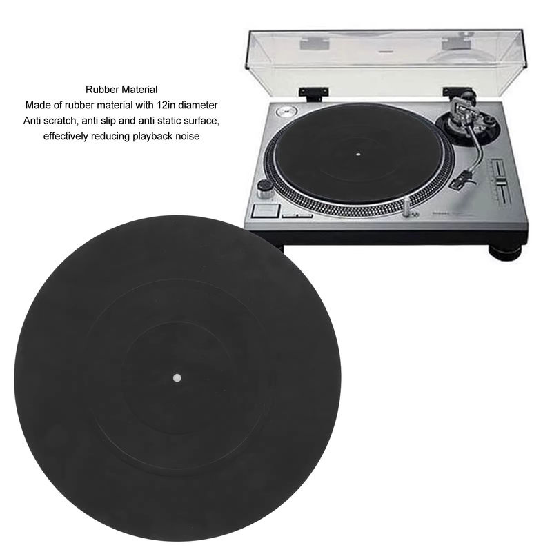 Vbestlife Vinyl-Schallplattenmatte in Schwarz zur Vibrationsreduzierung und gegen statische Aufladung für deinen LP-Plattenspieler - Bild 2