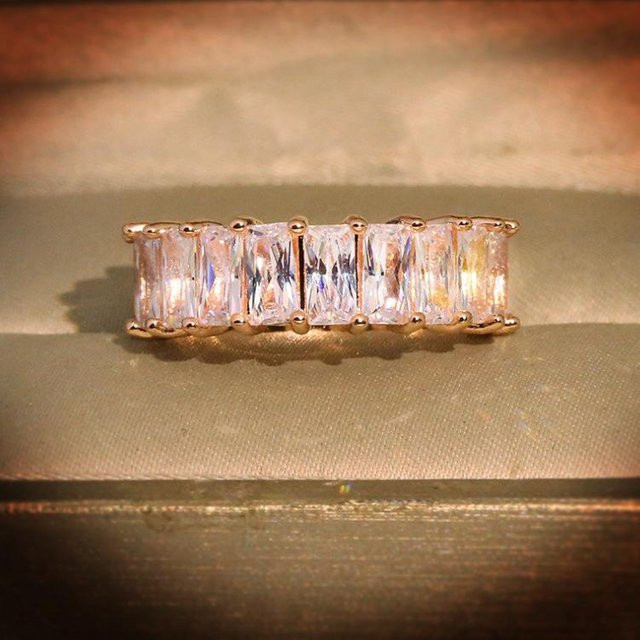 YIRAN Ring, vergoldet, Zirkon, beige, Damen, Ringgröße 10 - Bild 1