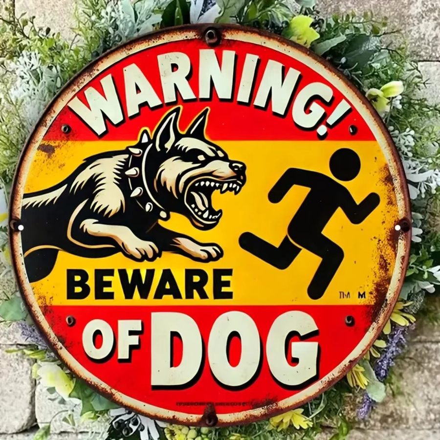 CIFBUY Vintage Vorsicht Hund Warnschild aus Aluminium für den Garten - Bild 4