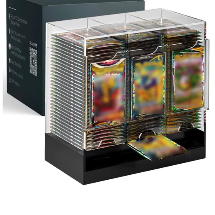 FangNymph Booster-Pack-Spender aus Acryl mit 3 Fächern, transparente Aufbewahrungsbox und Deck-Vitrine für Sammelkarten - Bild 2