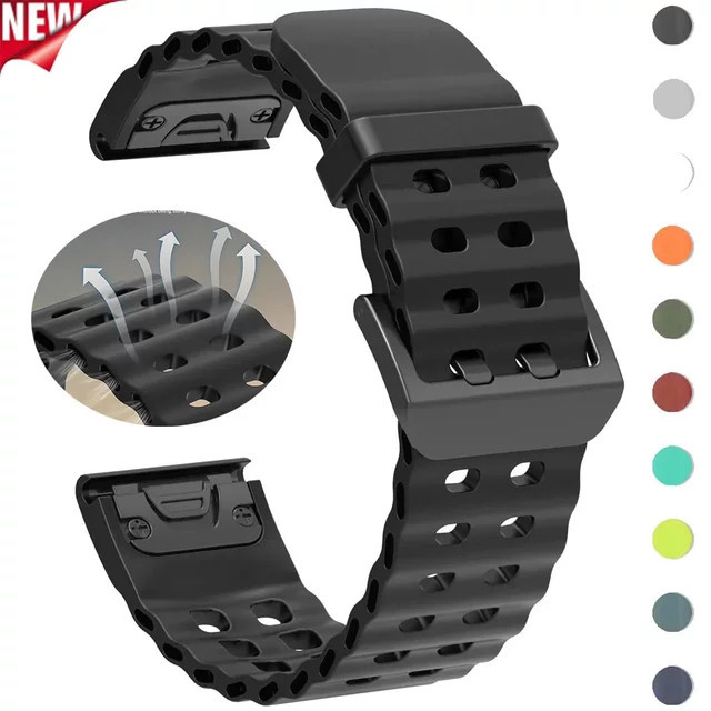OAKCHARM Uhrenarmband Silikon, Schwarz, Unisex - Bild 1
