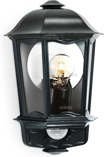 Steinel Außenwandleuchte L 190 S in Schwarz aus Aluminiumdruckguss mit Bewegungsmelder und Dämmerungssensor, E27 Fassung, IP44 Schutzart - Bild 1