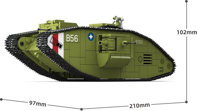 WK1 Militärischer Erster Weltkrieg Armee Schwerer Panzer Mk.V, Bausteine Set, ab 6 Jahren - Bild 1