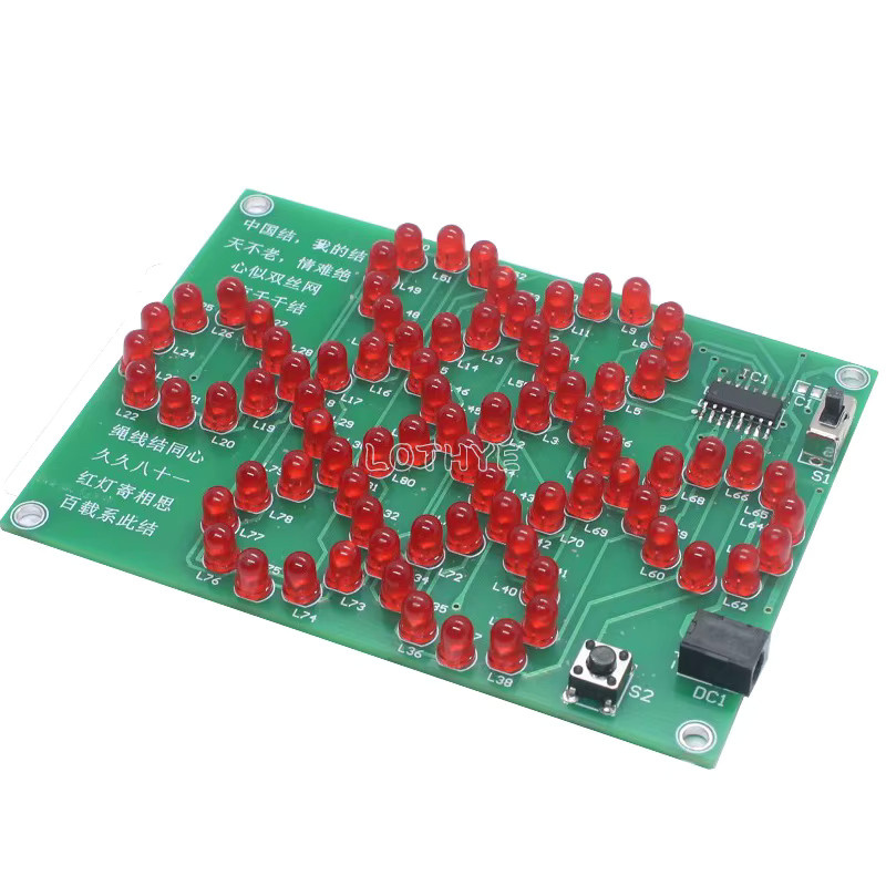 LOTHYE Chinesischer Knoten DIY Elektronisches Kit, Rot, Kunststoff - Bild 3