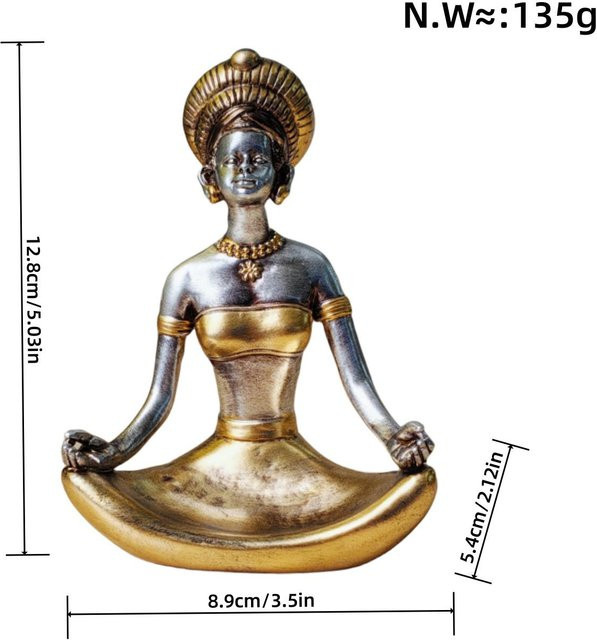 Abstrakte Yoga-Dekoration aus Harz von Yiran Furniture in Gold oder Silber für dein Zuhause - Bild 1