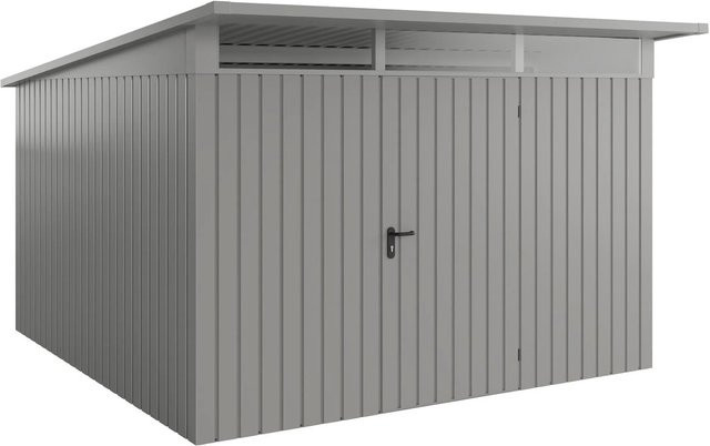 EcoStar Gerätehaus Euroline Pultdach in Graualuminium mit 1-flügliger Tür und Acrylglas-Oberlicht - Bild 1
