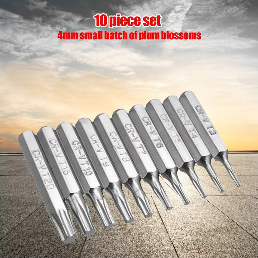 ALLOYSEED Pflaumenblüten-Schraubendreher-Bit Set, 10 Stück professionelle Reparatur-Bits in Silber, 4 mm für die Reparatur von mobilen Computern - Bild 3