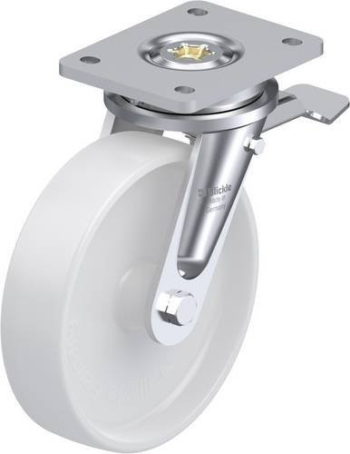 Blickle Lenkrolle LO-PO 200G-ST mit Feststeller, Farbe Weiß, Rad-Durchmesser: 20 cm, Tragfähigkeit: 600 kg - Bild 1