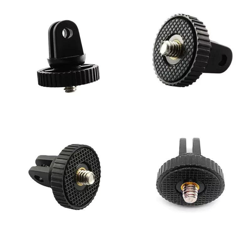 1/4 Zoll Schrauben-Konverter Stativ-Adapter Halterung in Schwarz für GoPro, Eken, Sjcam und Insta360 X2 X3 X4 Action Kameras - Bild 2