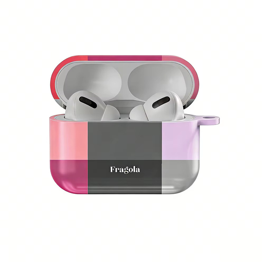 BLUE HOUR Schutzhülle Bubblegum für AirPods 1 2 3 Pro Pro2, glänzende HD-Hartschalen-PC-Hülle in Pink/Multicolour mit Metallhaken - Bild 2