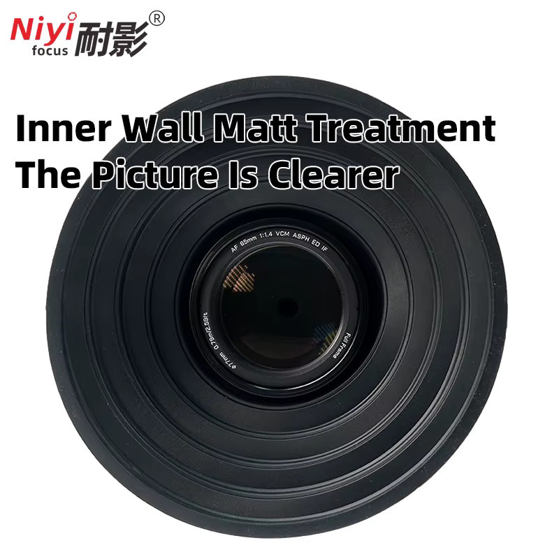 NiYi Universeller Silikon-Objektivdeckel mit Antireflexionsring in Schwarz für Canon, Nikon, Sony und Fuji zur Vermeidung von Glasreflexionen bei der Aquarien- und Fensterfotografie - Bild 3