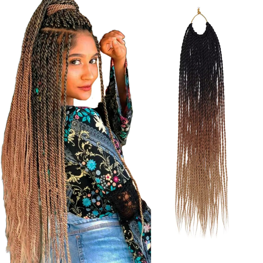 JIAMEISI Synthetisches senegalesisches Twist-Häkelhaar, 45,7 cm, 35 Strähnen - Bild 6