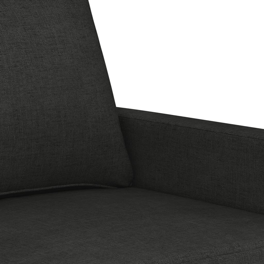 vidaXL 4-teiliges Lounge-Set mit Polsterung und Ottoman, Schwarz, Stoff - Bild 5