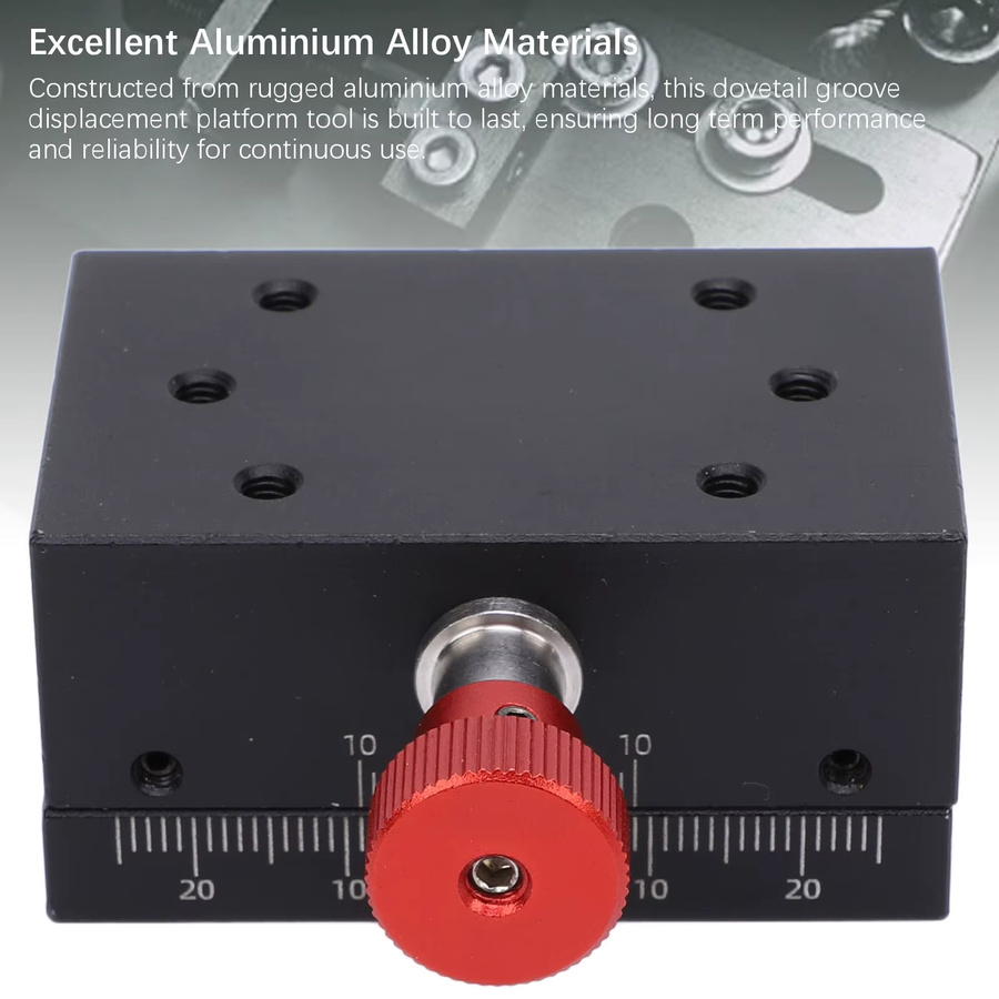 KKMOON X-Achsen-Wegsplattform mit 40-mm-Hubgetriebe und manueller Schwalbenschwanznut-Schiebeblattform in Schwarz - Bild 3