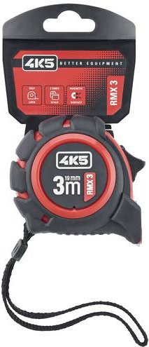 4K5 Tools RMX 3 Rollmeter Maßband in Rot mit 3 m Länge - Bild 1
