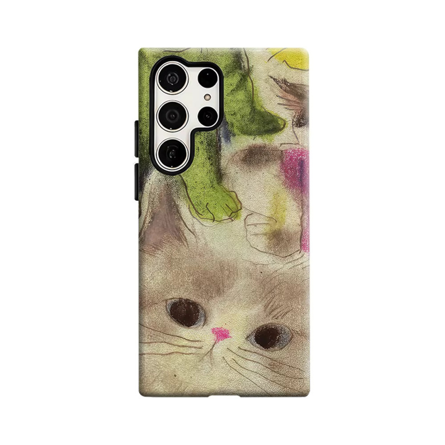 Stoßfeste Pop-Art Katzen Handyhülle für Samsung Galaxy S25 Ultra, S24 und S23 Ultra Plus in Multicolour mit robuster Doppelschicht-Rückabdeckung - Bild 6