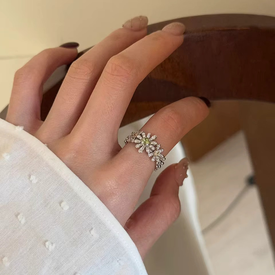 XIYANIKE Ringe, Gänseblümchen, Zirkonia, Silber, Damen - Bild 2