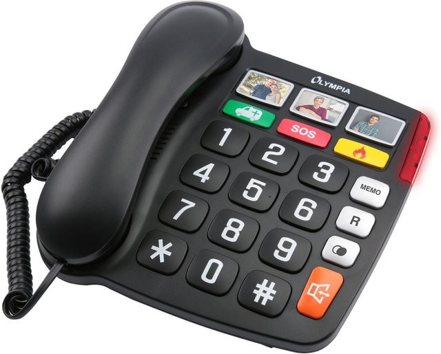 Olympia 4500 Großtastentelefon in Schwarz mit extragroßen Wahltasten und Hands-free-Funktion, hörgerätekompatibel - Bild 1