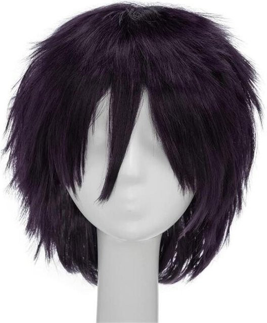 Cosplay-Perücke, 30 cm, glatt, dunkelviolett, Kunsthaar, inkl. Perückenkappe - Bild 1