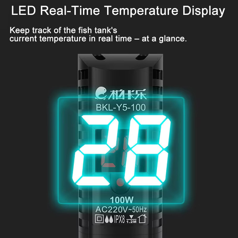 TUNFAN Aquarium Heizstab mit LCD Display und digitalem Thermostat in Schwarz - Bild 5