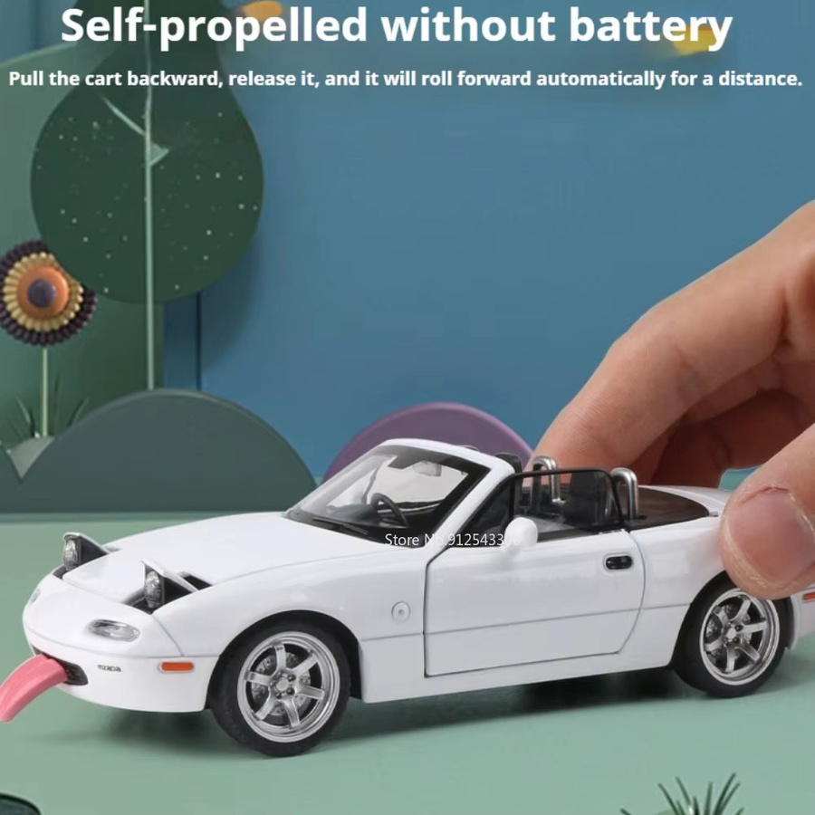 RMZ city MX5 RX7 Automodell, 1:32 Maßstab, mit Licht und Sound, mit öffnenden Türen, Rückziehfunktion, Gummireifen - Bild 2