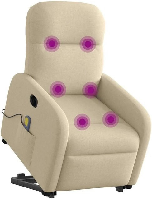 vidaXL Elektrischer Massagesessel mit Aufstehhilfe in Creme aus Stoff - Bild 1