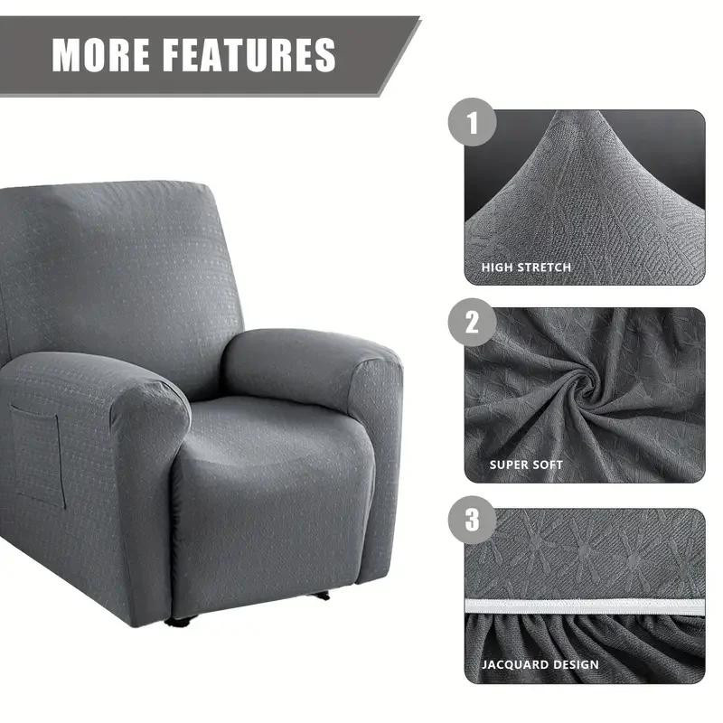 4er-Set Yiran Furniture Sesselbezüge aus Jacquard-Stretch-Polyester für 1-Sitzer Relax-Sessel und Couchüberwürfe - Bild 3