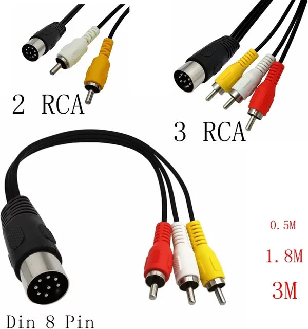BSN Audio Adapter Kabel DIN 8 Pin auf 2 RCA in Multicolour - Bild 1