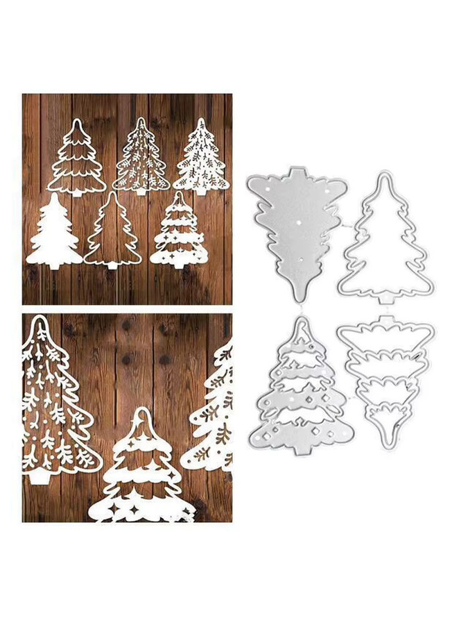 Silberne Metall-Schneidwerkzeug-Schablone mit Baum-Motiv für DIY Scrapbooking und dekorative Prägung - Bild 3