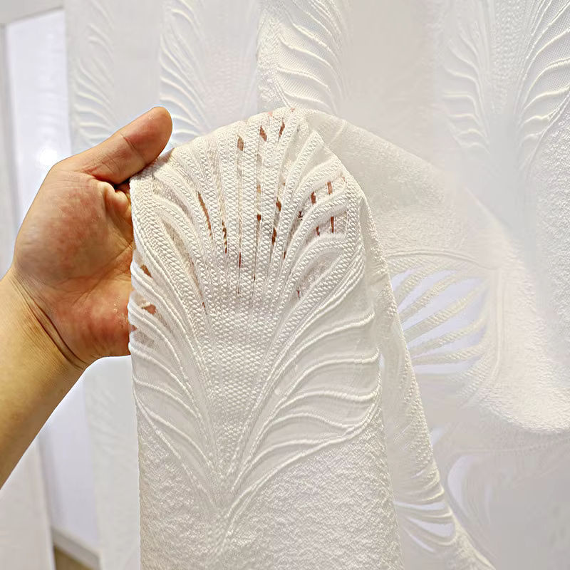ZJBYZHOUSEHOLD Transparente Gaze-Vorhänge im modernen Floral-Design für Wohnzimmer und Schlafzimmer - Bild 4