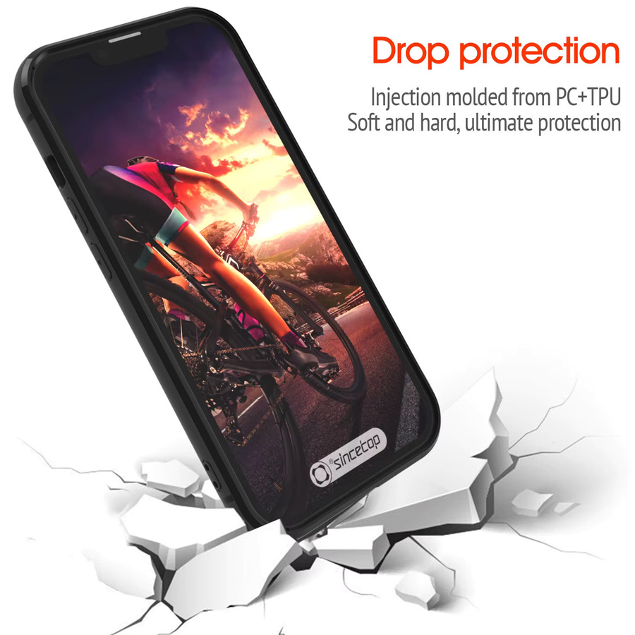 Sincetop Stoßfeste Hülle für iPhone 17 16 15 14 Plus 13 Mini 12 11 Pro 15 Pro Max mit Adapter für Sincetop Gen 1/2 Mount in Schwarz - Bild 3