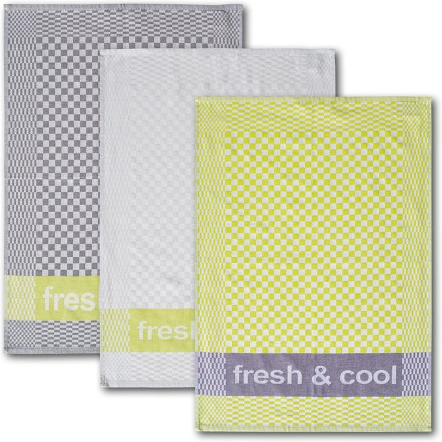 Dyckhoff Geschirrtuchset Fresh & Cool in Grün mit Jacquard-Struktur, B/H: 50 x 70 cm - Bild 1