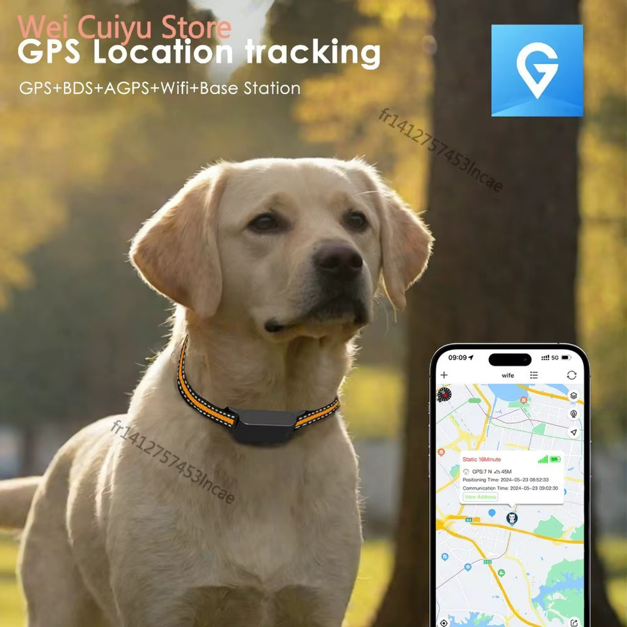 NUOYING 4G Mini GPS Tier-Ortungsgerät mit Echtzeit-Ortung, IP67 wasserdichter Haustier-Tracker für Hunde und Katzen, Schwarz - Bild 2