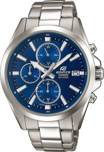 Casio Chronograph, Quarz, Edelstahl, Blau, 45 mm, Herren - Bild 1