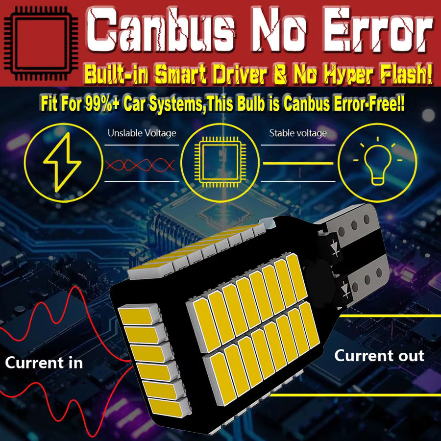 Neallor LED Canbus Rückfahrlichtbirnen W16W T15 921 912 Set für Hyundai I30 IX35 I20 I40 I10 Getz Tucson Accent Creta, 2 Stück - Bild 6