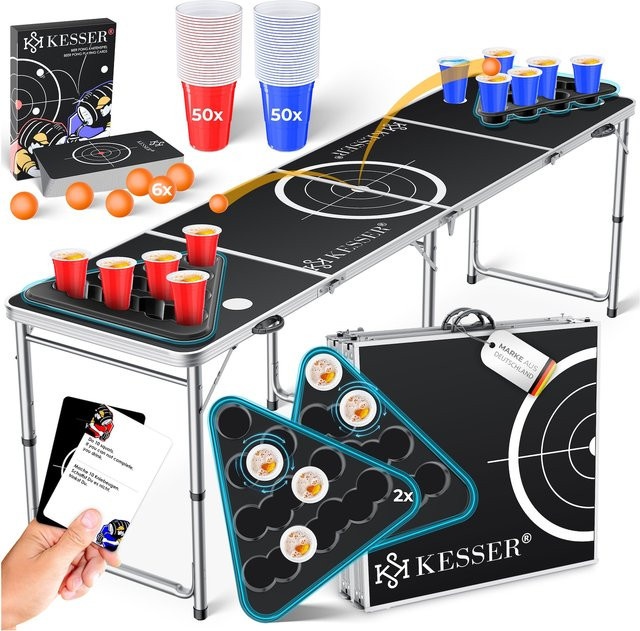 KESSER Bier Pong Tisch Set Trinkspiel Partyspiele Set - Bild 1