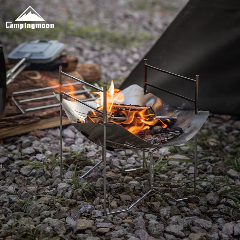 CAMPINGMOON SOLO-A4 Tragbarer Klappbarer Outdoor-Camping-Grill aus Edelstahl in Silber, B/T/H: 41,5 x 26,5 x 27,5 cm - Bild 2