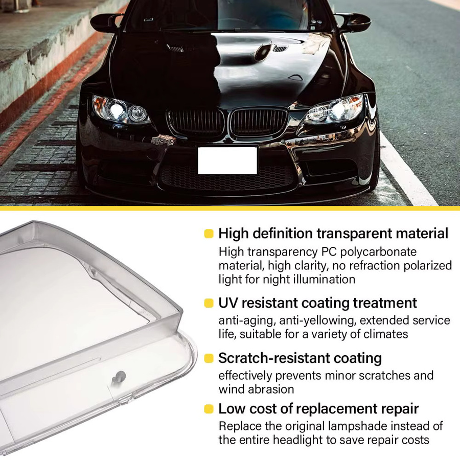 XIONGXIONG Auto-Scheinwerferabdeckung für BMW 3er E90/E91 2005–2012 Xenon-Lampe, transparent, 1/2 Stück - Bild 3