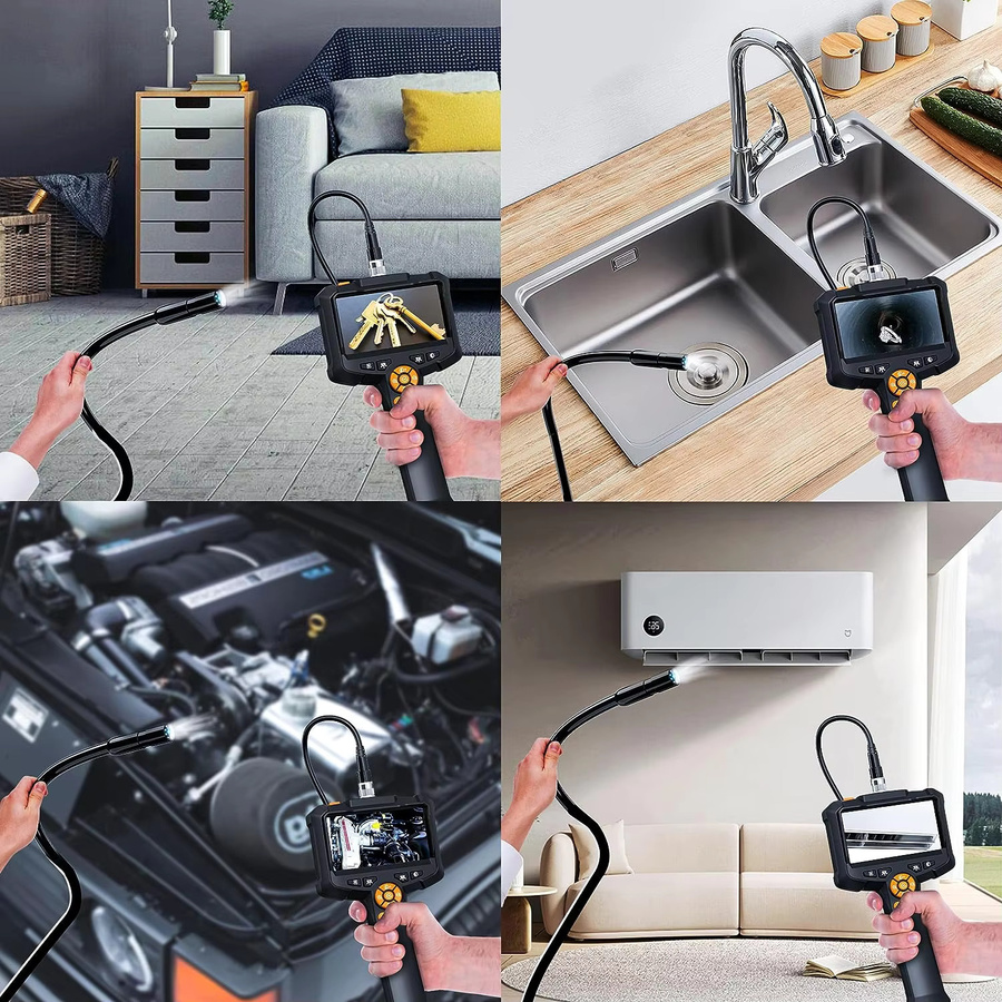 DUTRIEUX 4-in-1 Industrie-Endoskop mit 1080p Full-HD-Bildschirm und rotierbarer Rohrsteuerung als Kfz-Boroskop für die Fahrzeuginspektion in Schwarz - Bild 4