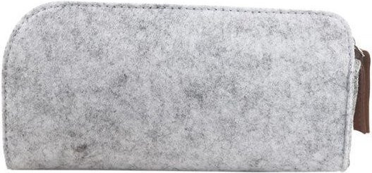 Ginflash Federmäppchen aus Filz mit Reißverschluss, graues Schreibwarenbeutel für Schule und Büro, Breite: 20,0 cm - Bild 1