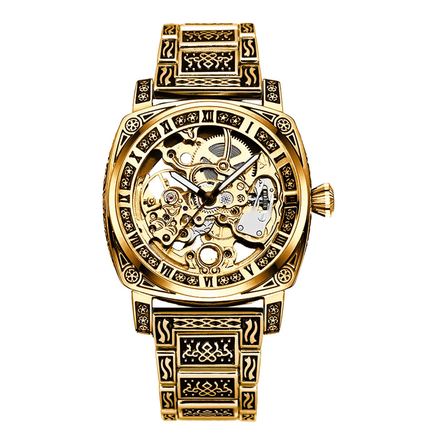 CAROTIF Armbanduhr Automatik, Edelstahl, Gold, Herren - Bild 6