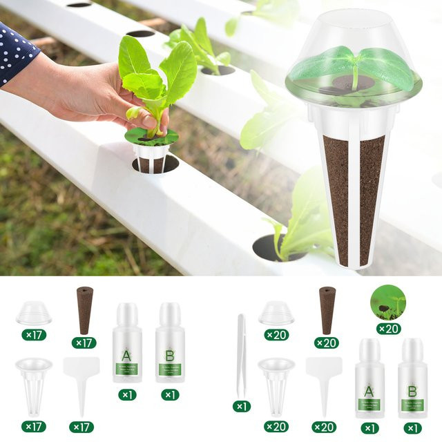 Hydroponic Pods Kit aus Kunststoff für die Pflanzenzucht mit optimaler Wasserspeicherung und Seed Starter Pads für dein Indoor-Growing - Bild 1