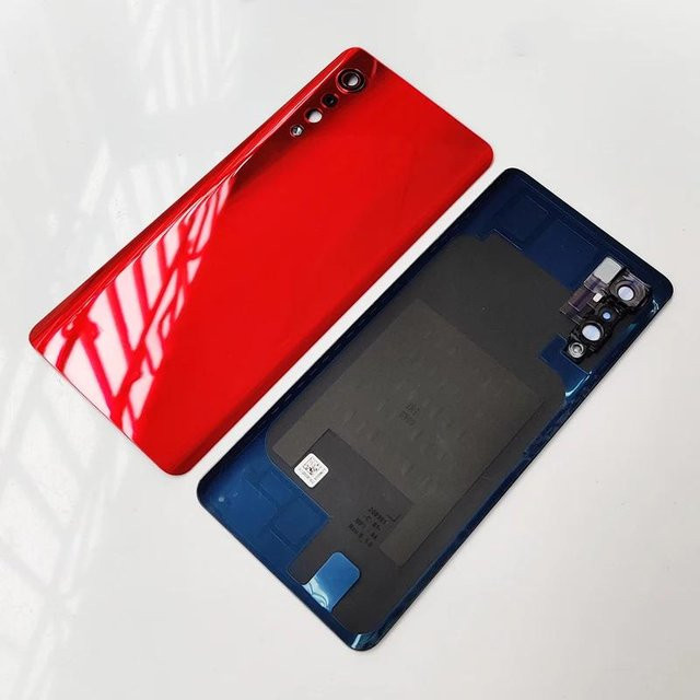 LG Velvet 5G A+ Ersatzgehäuse Glas Rückseite mit Kameralinse in Rot für LM-G900 - Bild 1