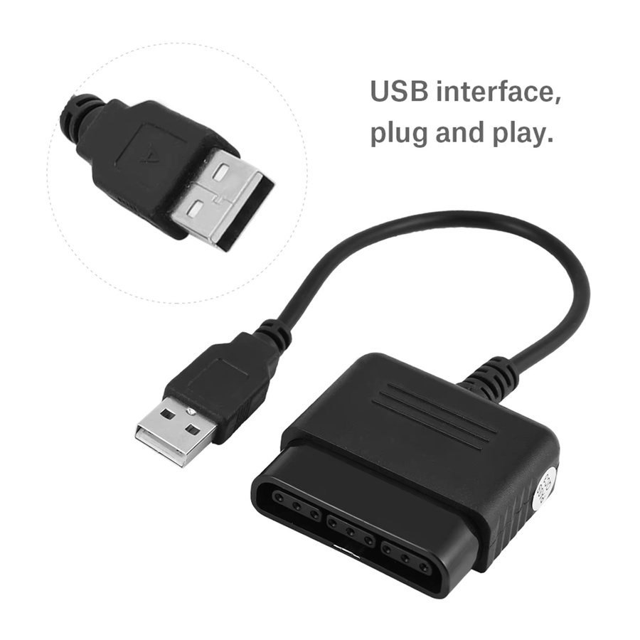 Sony USB-Adapter Konverter für PlayStation 2 Controller an PS3 und Windows PC, Schwarz - Bild 4