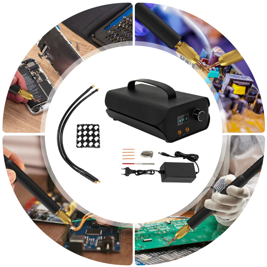 CNCEST 3000F Farad Kondensator-Punktschweißgerät in Schwarz mit 2 Stiften und Nickelstreifen für 18650 Lithium-Batteriepacks (220V EU) - Bild 5