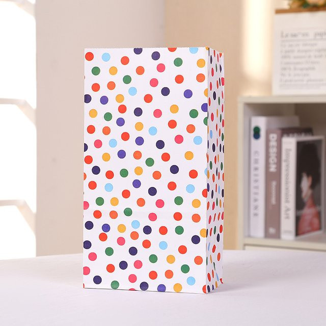 Böhmische Geschenktüten aus Papier in Mehrfarben mit Dankeschön-Aufklebern für Geburtstage und Hochzeiten, 12 oder 24 Stück - Bild 1