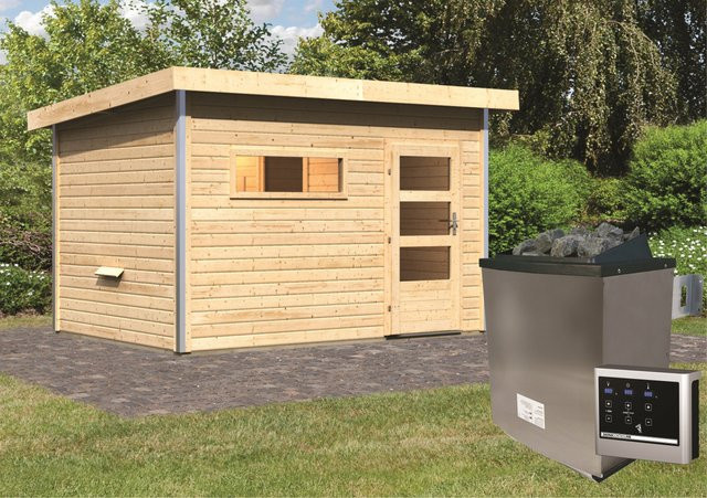 Karibu Saunahaus Hendrik 2 mit 9 kW Ofen und externer Steuerung - Bild 1