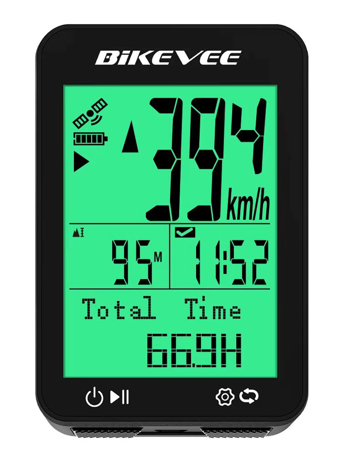 Bikevee Drahtloser GPS-Fahrradcomputer in Schwarz mit wasserdichter Messung, Tachometer und Tracker inklusive Ständer für Mountainbike und Rennrad - Bild 7