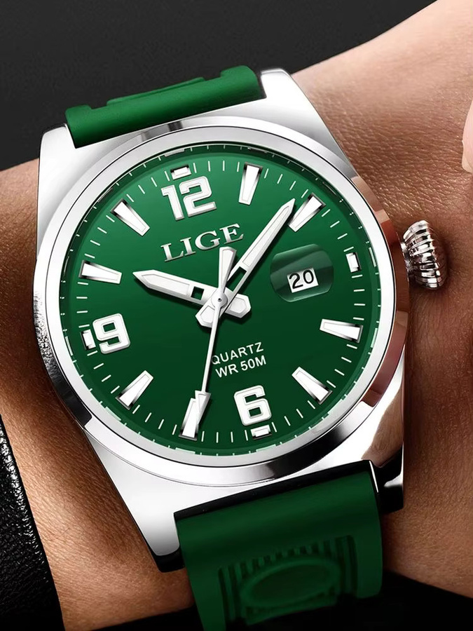LIGE Armbanduhr Automatik, Silikon, Datum, Herren - Bild 7